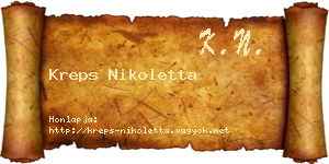 Kreps Nikoletta névjegykártya