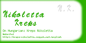 nikoletta kreps business card